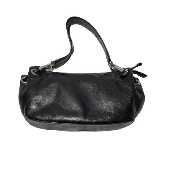 NEW Black Vegan Leather Croissant Mini Shoulder Bag - Picture 5 of 6